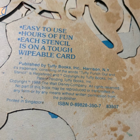 Walt Disney's Mickey Mouse Punch Out Stencil Spiral Books 1988 VTGWalt - Picture 9 of 10